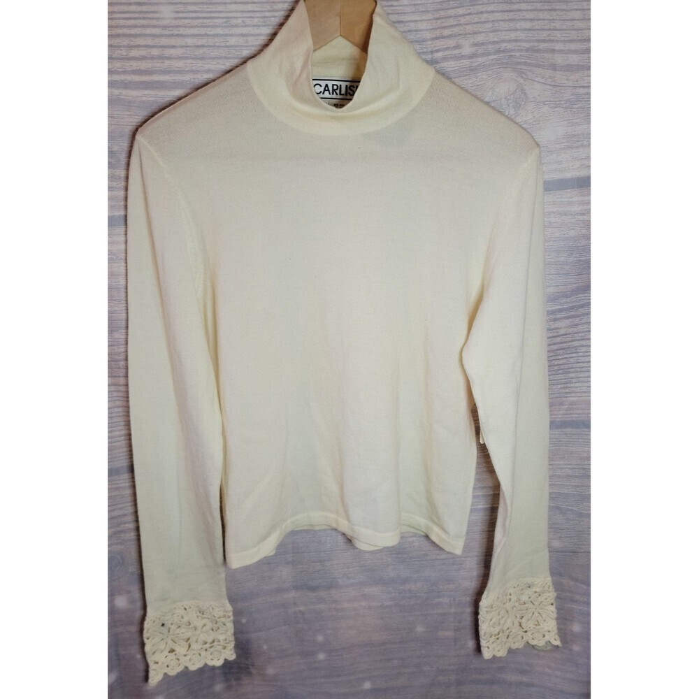 Vintage Carlisle 95% Merino Wool Lightwear Mockneck Sweater